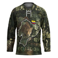 Ecuador Hockey Jersey with Jaguar Rainforest Map Design - Wonder Print Shop