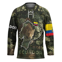 Ecuador Hockey Jersey with Jaguar Rainforest Map Design - Wonder Print Shop