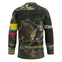 Ecuador Hockey Jersey with Jaguar Rainforest Map Design - Wonder Print Shop