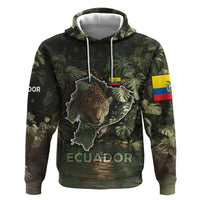 Ecuador Hoodie with Jaguar Rainforest Map Design - Wonder Print Shop