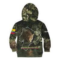 Ecuador Kid Hoodie with Jaguar Rainforest Map Design - Wonder Print Shop