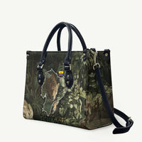 Ecuador Leather Bag with Jaguar Rainforest Map Design - Wonder Print Shop