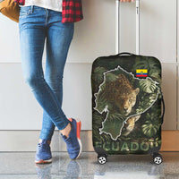 Ecuador Luggage Cover with Jaguar Rainforest Map Design - Wonder Print Shop