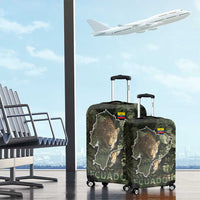 Ecuador Luggage Cover with Jaguar Rainforest Map Design - Wonder Print Shop