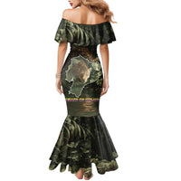 Ecuador Mermaid Dress with Jaguar Rainforest Map Design - Wonder Print Shop
