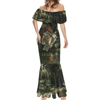 Ecuador Mermaid Dress with Jaguar Rainforest Map Design - Wonder Print Shop