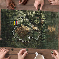 Ecuador Puzzle with Jaguar Rainforest Map Design - Wonder Print Shop