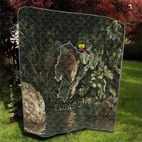 Ecuador Quilt with Jaguar Rainforest Map Design - Wonder Print Shop