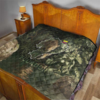 Ecuador Quilt with Jaguar Rainforest Map Design - Wonder Print Shop