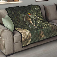 Ecuador Quilt with Jaguar Rainforest Map Design - Wonder Print Shop