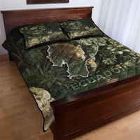 Ecuador Quilt Bed Set with Jaguar Rainforest Map Design - Wonder Print Shop