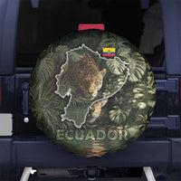 Ecuador Spare Tire Cover with Jaguar Rainforest Map Design - Wonder Print Shop