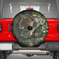 Ecuador Spare Tire Cover with Jaguar Rainforest Map Design - Wonder Print Shop