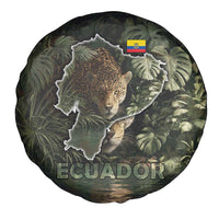 Ecuador Spare Tire Cover with Jaguar Rainforest Map Design - Wonder Print Shop