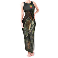 Ecuador Tank Maxi Dress with Jaguar Rainforest Map Design - Wonder Print Shop