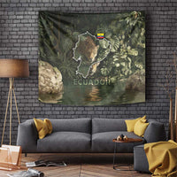 Ecuador Tapestry with Jaguar Rainforest Map Design - Wonder Print Shop