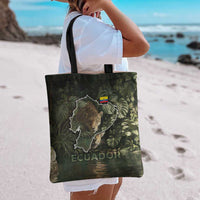 Ecuador Tote Bag with Jaguar Rainforest Map Design - Wonder Print Shop
