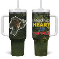 Ecuador Tumbler With Handle with Jaguar Rainforest Map Design - Wonder Print Shop