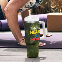 Ecuador Tumbler With Handle with Jaguar Rainforest Map Design - Wonder Print Shop