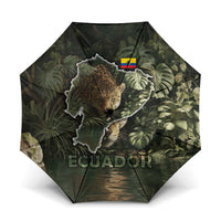 Ecuador Umbrella with Jaguar Rainforest Map Design - Wonder Print Shop
