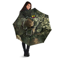 Ecuador Umbrella with Jaguar Rainforest Map Design - Wonder Print Shop