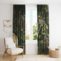 Ecuador Window Curtain with Jaguar Rainforest Map Design - Wonder Print Shop