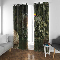Ecuador Window Curtain with Jaguar Rainforest Map Design - Wonder Print Shop