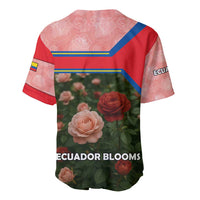Ecuador Baseball Jersey with Rose Garden and Floral Texture Design - Wonder Print Shop