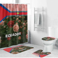 Ecuador Bathroom Set with Rose Garden and Floral Texture Design - Wonder Print Shop