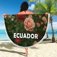 Ecuador Beach Blanket with Rose Garden and Floral Texture Design - Wonder Print Shop