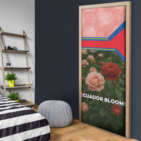 Ecuador Door Cover with Rose Garden and Floral Texture Design - Wonder Print Shop
