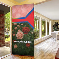 Ecuador Door Cover with Rose Garden and Floral Texture Design - Wonder Print Shop