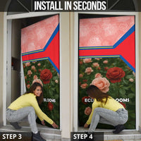 Ecuador Door Cover with Rose Garden and Floral Texture Design - Wonder Print Shop