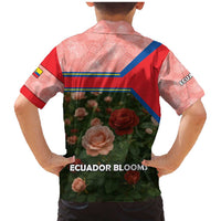 Ecuador Family Matching Mermaid Dress and Hawaiian Shirt with Rose Garden and Floral Texture Design - Wonder Print Shop