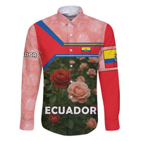 Ecuador Family Matching Off Shoulder Maxi Dress and Hawaiian Shirt with Rose Garden and Floral Texture Design - Wonder Print Shop