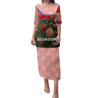 Ecuador Family Matching Puletasi and Hawaiian Shirt with Rose Garden and Floral Texture Design - Wonder Print Shop