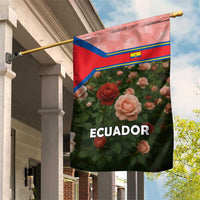 Ecuador Garden Flag with Rose Garden and Floral Texture Design - Wonder Print Shop