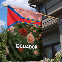 Ecuador Garden Flag with Rose Garden and Floral Texture Design - Wonder Print Shop