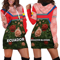 Ecuador Hoodie Dress with Rose Garden and Floral Texture Design - Wonder Print Shop