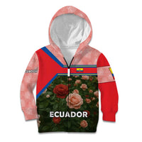 Ecuador Kid Hoodie with Rose Garden and Floral Texture Design - Wonder Print Shop