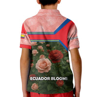 Ecuador Kid Polo Shirt with Rose Garden and Floral Texture Design - Wonder Print Shop