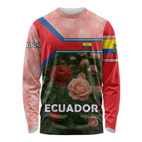 Ecuador Long Sleeve Shirt with Rose Garden and Floral Texture Design - Wonder Print Shop