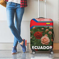 Ecuador Luggage Cover with Rose Garden and Floral Texture Design - Wonder Print Shop