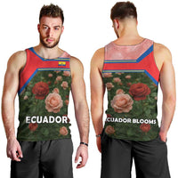 Ecuador Men Tank Top with Rose Garden and Floral Texture Design - Wonder Print Shop