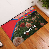 Ecuador Rubber Doormat with Rose Garden and Floral Texture Design - Wonder Print Shop