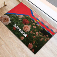 Ecuador Rubber Doormat with Rose Garden and Floral Texture Design - Wonder Print Shop