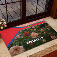 Ecuador Rubber Doormat with Rose Garden and Floral Texture Design - Wonder Print Shop