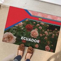 Ecuador Rubber Doormat with Rose Garden and Floral Texture Design - Wonder Print Shop