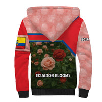 Ecuador Sherpa Hoodie with Rose Garden and Floral Texture Design - Wonder Print Shop