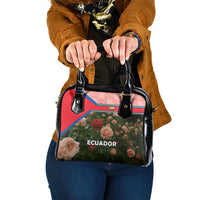 Ecuador Shoulder Handbag with Rose Garden and Floral Texture Design - Wonder Print Shop